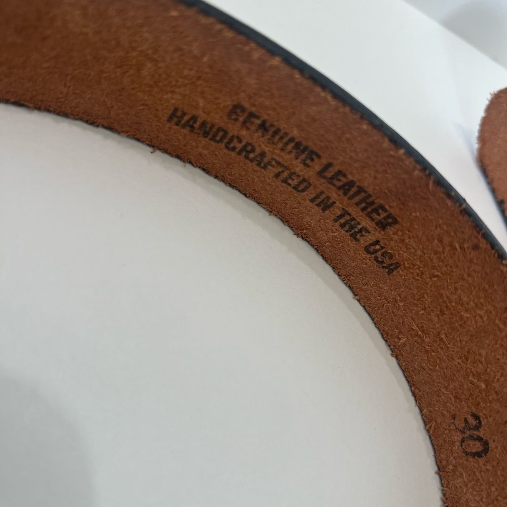 Genuine tooled leather Belt White Howlite Magnesite embellished with eagles boho - Picture 10 of 12